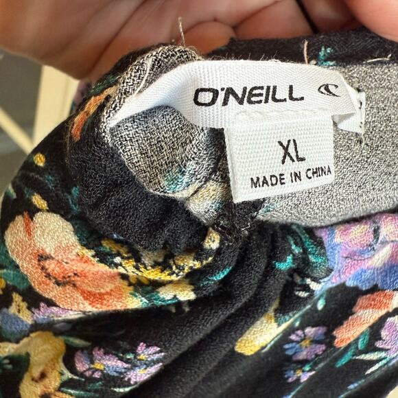 New O’Neill Alta Open Back Midi Dress Black Floral Women’s Extra Large XL NWT - Picture 8 of 8